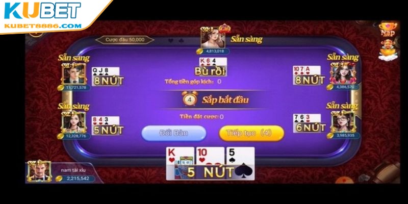 Giao diện chơi game bài dễ thao tác và đẹp mắt